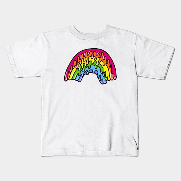 Dripping Colorful Rainbow Cartoon, made by EndlessEmporium Kids T-Shirt by EndlessEmporium